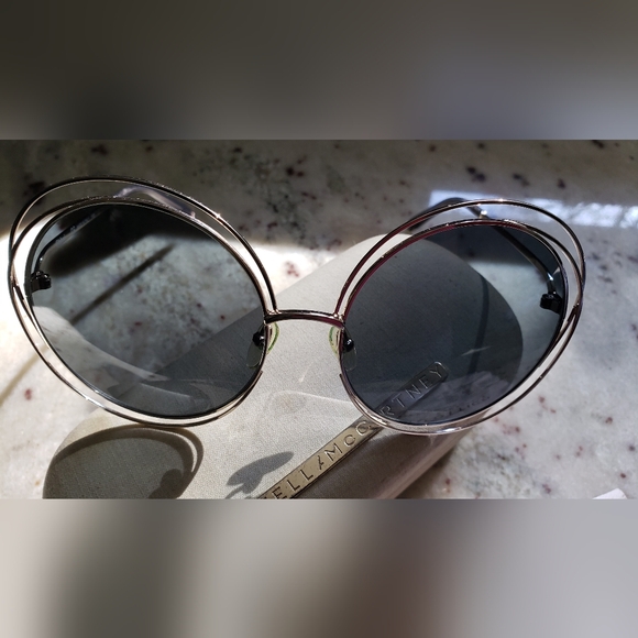 Chloe Women's CE114S CE/114/S 731 Gold/Grey Crystal Fashion Round Sunglasses - Picture 3 of 16